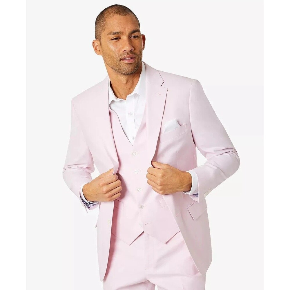 $360 NEW TOMMY HILFIGER Mens 40L Light Pink Cotton Blazer Sport Coat Suit Jacket - Picture 1 of 8